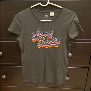 Levi's Women's Charcoal Tee with Colorful Graphic